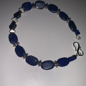 OOAK NWT Lapis Lazuli Upcycled Sterling Bead Bracelet